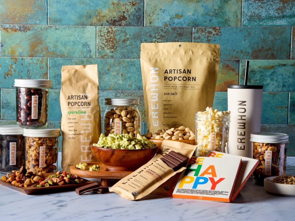 A selection of Erewhon brandad Artisan goodies