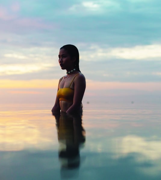 kilolani woman in water stock